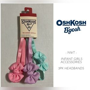🆕OSHKOSH - O/S - NWT - INFANT GIRLS 3PK HEADBANDS